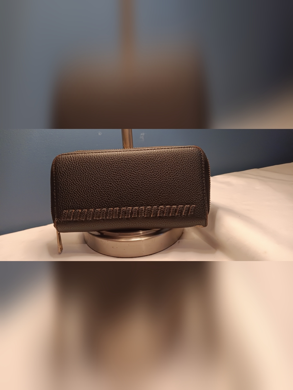 Classic Black Women's Zip Wallet - Leather Look